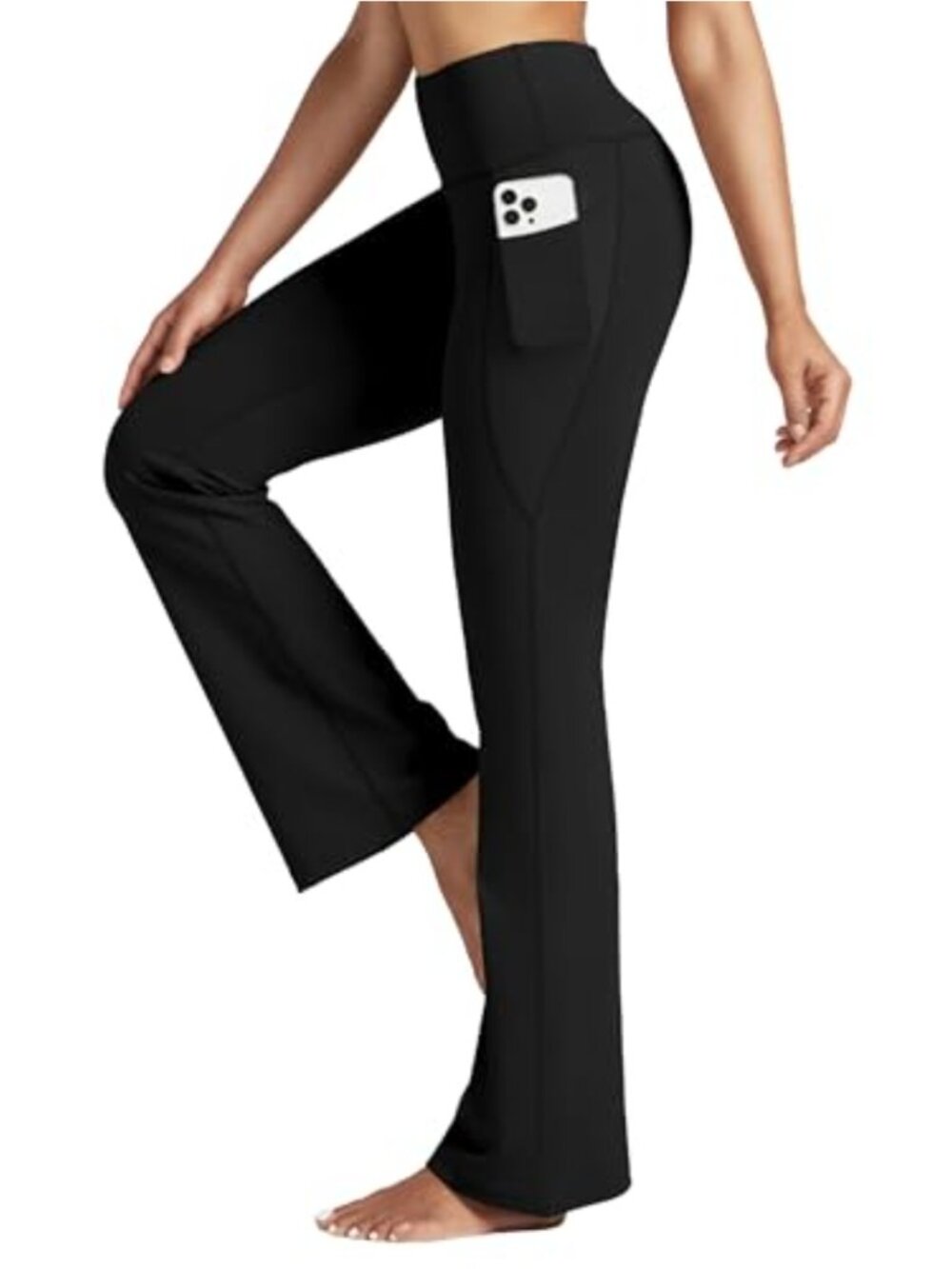 High Waist Flare Yoga Pants with Pockets 31" Inseam Tummy Control Workout